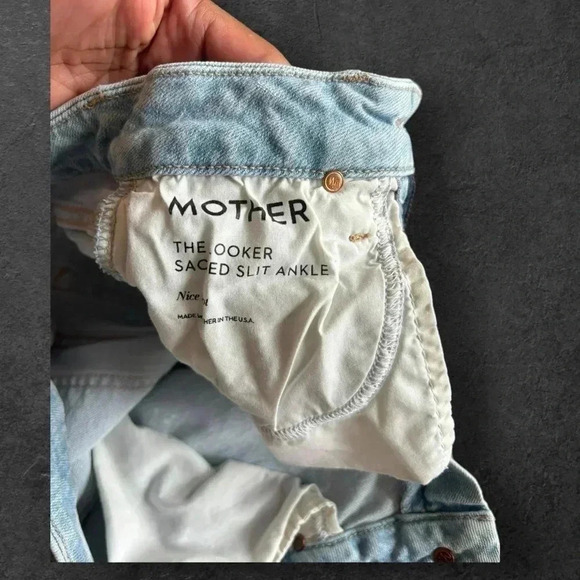 MOTHER The Looker Sacred Slit Ankle Jean in Nice Shot Paint splatter Frayed 24 - Picture 3 of 14